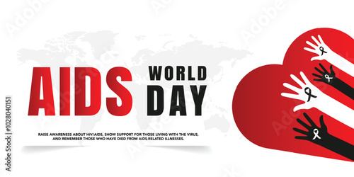 Aids awareness month is observed every year in December, This day brings attention to the growing number of people living long and full lives with HIV and to their health and social needs. Vector art