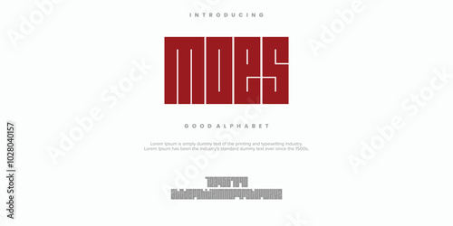 Moes modern abstract digital alphabet font. Minimal technology typography, Creative urban sport fashion futuristic font and with numbers. vector illustration