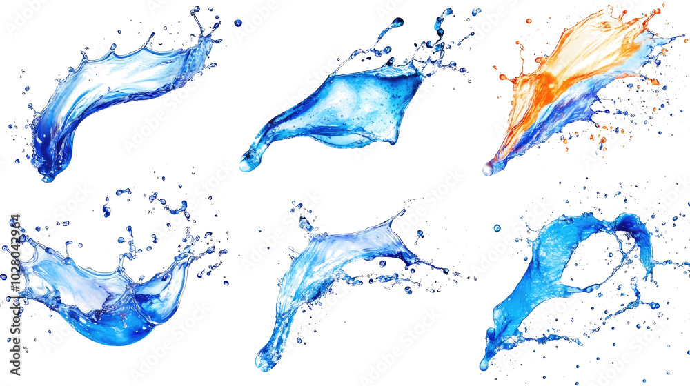 Diverse Collection of Vibrant Liquid Splashes Captured in Motion Generative AI Diverse Collection of Vibrant Liquid Splashes Captured in Motion Generative AI