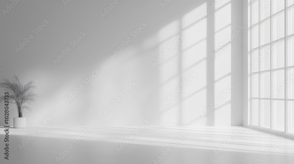 Minimalistic room with large windows and soft light. Minimalistic room with large windows and soft light.