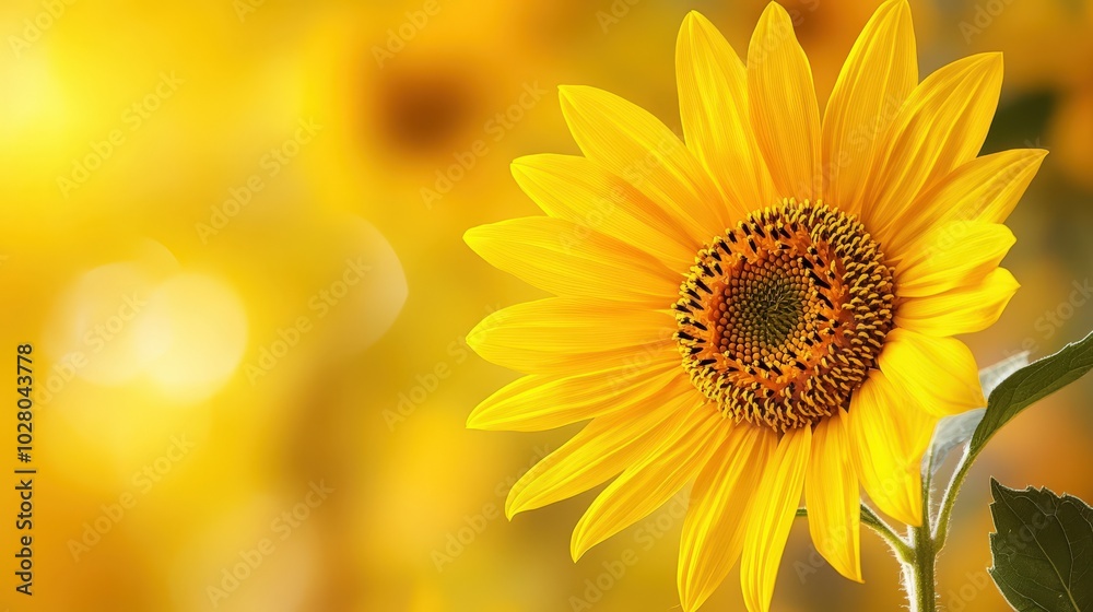 Vibrant sunflower against a blurred yellow background. Vibrant sunflower against a blurred yellow background.