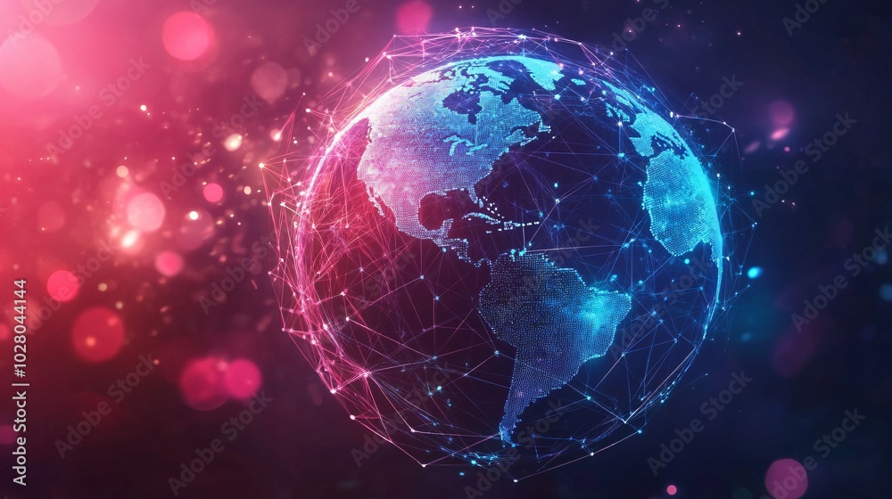 A Digital Earth Globe with a Network of Connections A Digital Earth Globe with a Network of Connections
