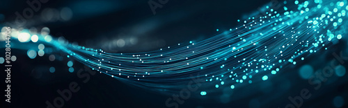 Blue fiber optic data concept