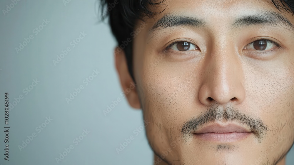 Closeup of an Asian man s perfectly smooth skin, captured in crisp, natural lighting for a clean, fresh look crisp light, fresh look, smooth skin Closeup of an Asian man s perfectly smooth skin, captured in crisp, natural lighting for a clean, fresh look crisp light, fresh look, smooth skin