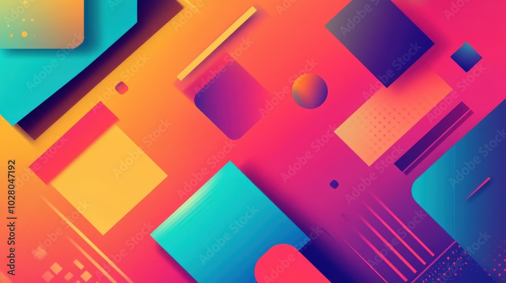Vibrant abstract geometric shapes in a colorful gradient design. Vibrant abstract geometric shapes in a colorful gradient design.