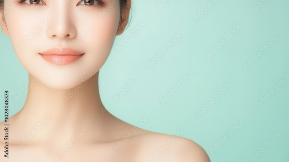 Closeup of an Asian woman with flawless skin, minimal makeup, and a radiant, dewy complexion flawless skin, dewy complexion, minimal makeup Closeup of an Asian woman with flawless skin, minimal makeup, and a radiant, dewy complexion flawless skin, dewy complexion, minimal makeup