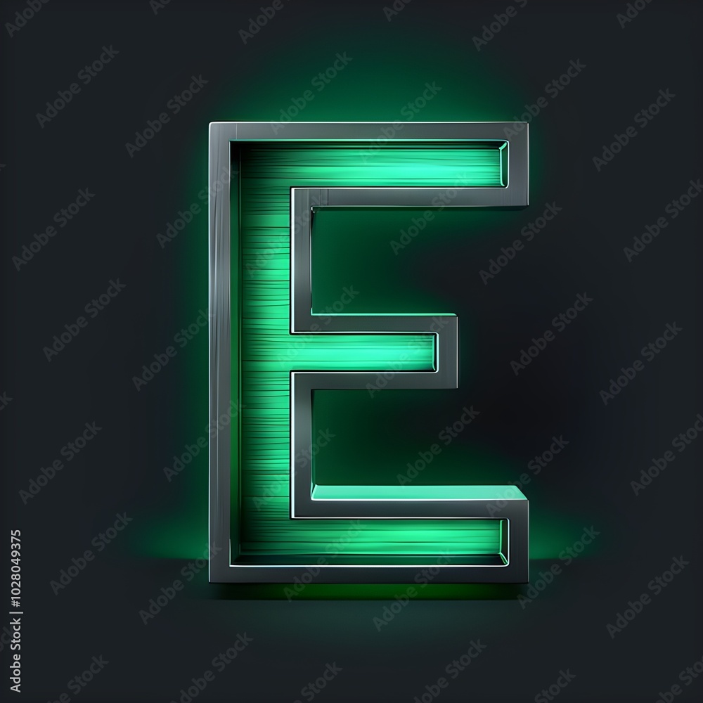 3D letter E logo glowing colorful 3D letter E logo glowing colorful