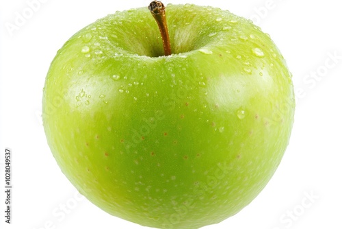 Green apple on white background - generative ai