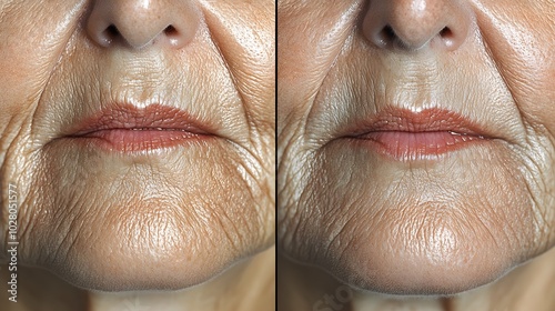 Before-and-after photos of a patient's nose, highlighting the improved breathing and refined appearance, soft lighting, clean layout, Realistic Style, High Resolution
