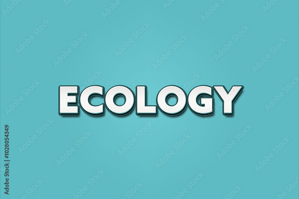 Ecology. A Illustration with white text isolated on light green background. Ecology. A Illustration with white text isolated on light green background.