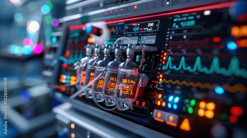 Medical Equipment, vibrant colors, hospital setting, close-up, detailed Medical Equipment, vibrant colors, hospital setting, close-up, detailed