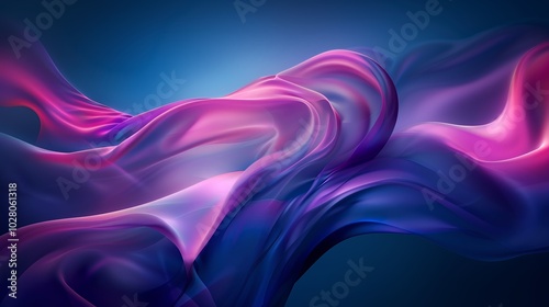 Wallpaper Abstract purple and blue waves are flowing gracefully, creating a mesmerizing and vibrant digital art piece