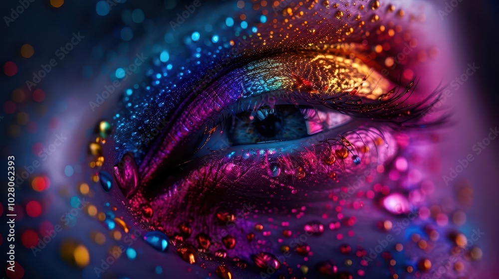 Fototapeta premium Portrait Photography, vibrant colors, studio setting, close-up, detailed