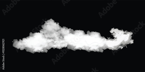White smoke or fog flow on floor. Large mist in dark room on black background.