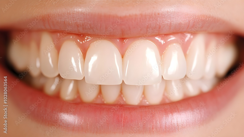 Fototapeta premium Split image of a smile before braces with misaligned teeth and a perfect straight smile after 18 months, Photorealistic, Sharp Focus, Soft Lighting