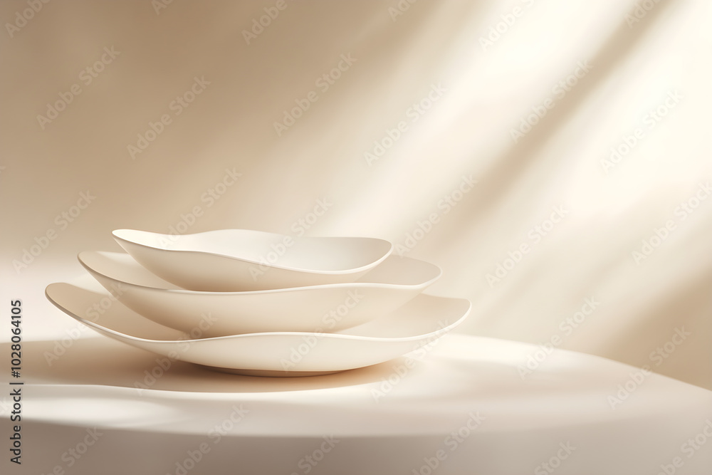 Illuminated Minimalism: The Serenity of Light on a White Plate