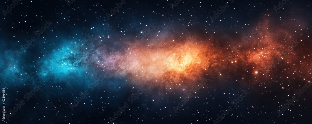 Vibrant star-filled galaxy with colorful nebula in space Vibrant star-filled galaxy with colorful nebula in space