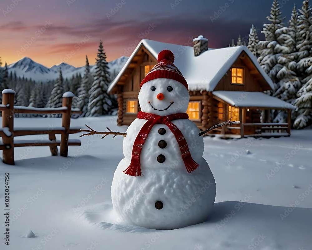 Obraz premium snowman on the snow