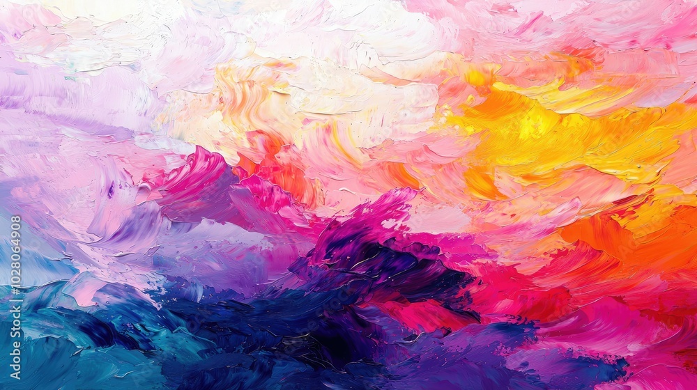 Vibrant abstract painting featuring bold colors and dynamic brushstrokes, creating a captivating visual experience. Vibrant abstract painting featuring bold colors and dynamic brushstrokes, creating a captivating visual experience.
