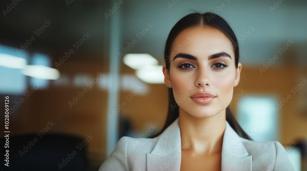 Fototapeta premium Professional business portrait of young woman for corporate branding and marketing