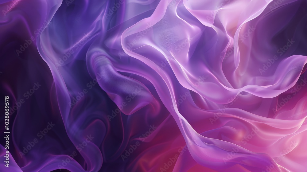 Fototapeta premium Wallpaper Abstract purple background with waves, curves, and lines, creating a sense of movement and depth