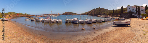 Boats Docked in Portlligat Bay, Cadaques, Spain photo