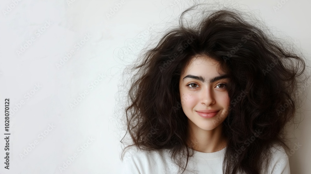 Spring optimism: portrait of a young woman with natural hair for beauty and lifestyle design Spring optimism: portrait of a young woman with natural hair for beauty and lifestyle design