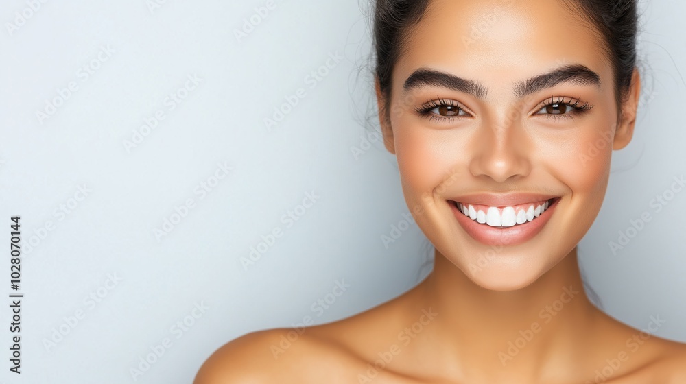 Spring radiance: portrait of a smiling young woman for beauty and wellness