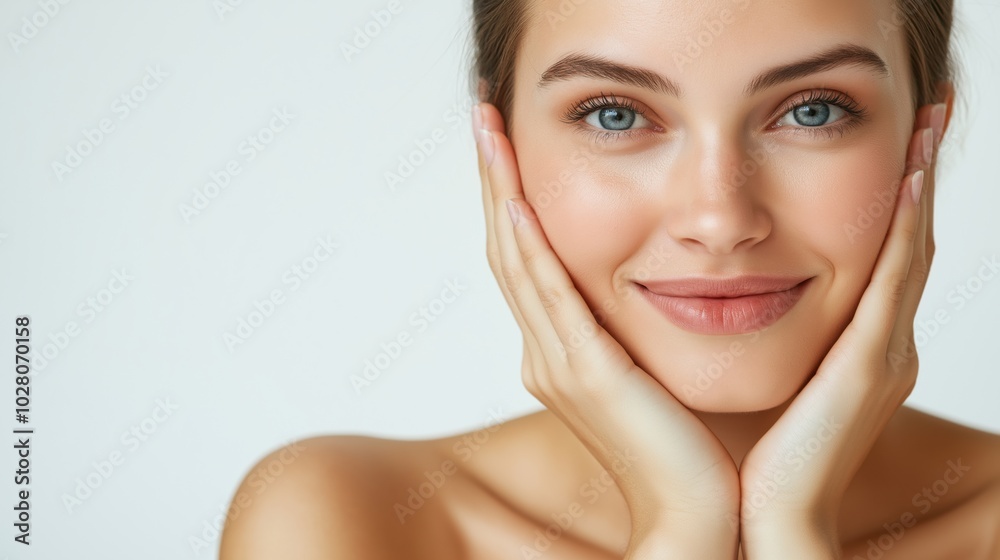 Spring renewal: portrait of a happy woman for wellness and beauty campaigns Spring renewal: portrait of a happy woman for wellness and beauty campaigns