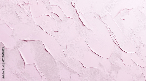 a close-up, top-down view of milky pink emulsion paint, with a texture reminiscent of a paint roller having just applied it to a wall