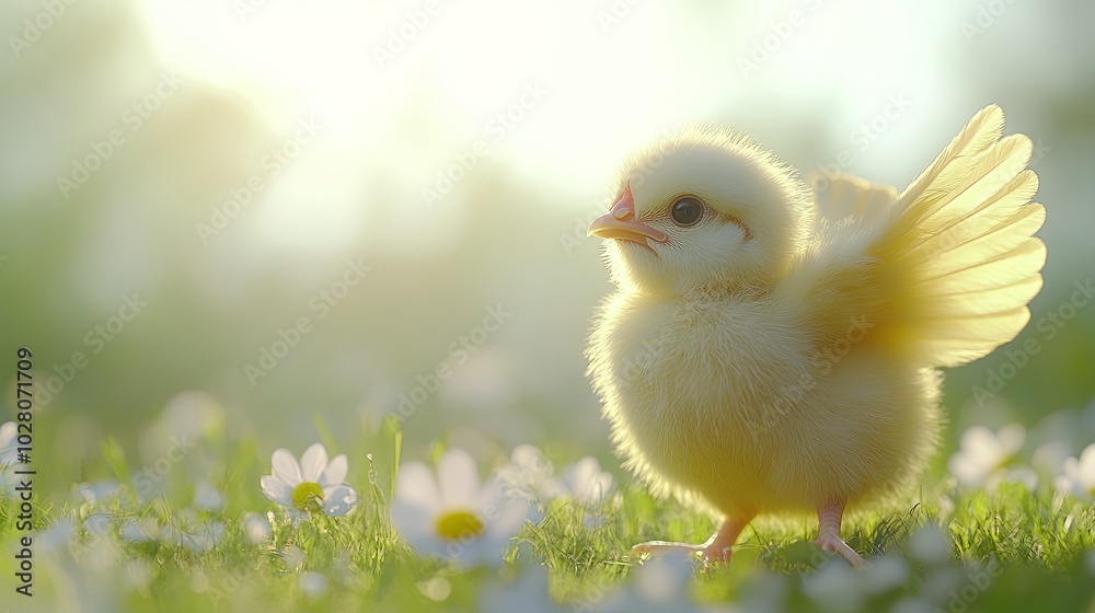 Silky Chickens in Action under Bright Sunlight Silky Chickens in Action under Bright Sunlight