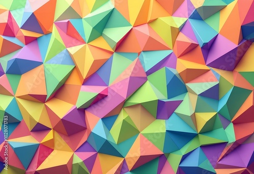 Vibrant Abstract Geometric Pattern with Colorful Polygons