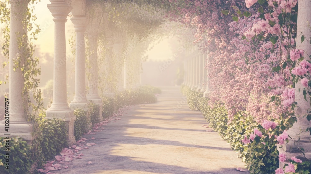 Obraz premium Romantic Flower Path