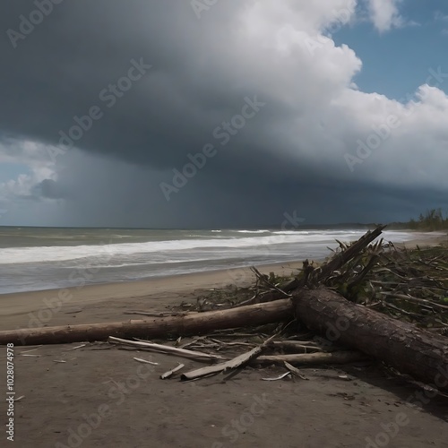 Hurricane Damaged City Generative AI
