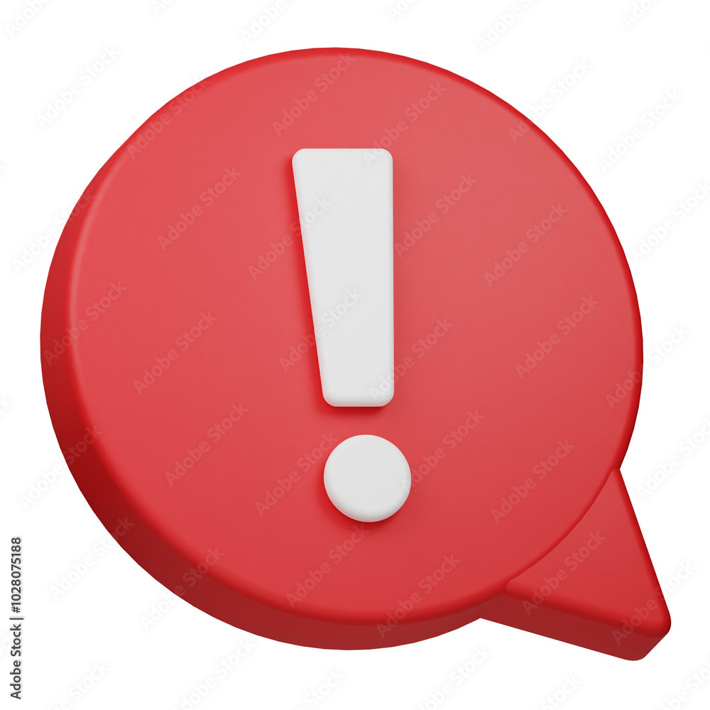 comment warning 3d icon isolated on the white background comment warning 3d icon isolated on the white background