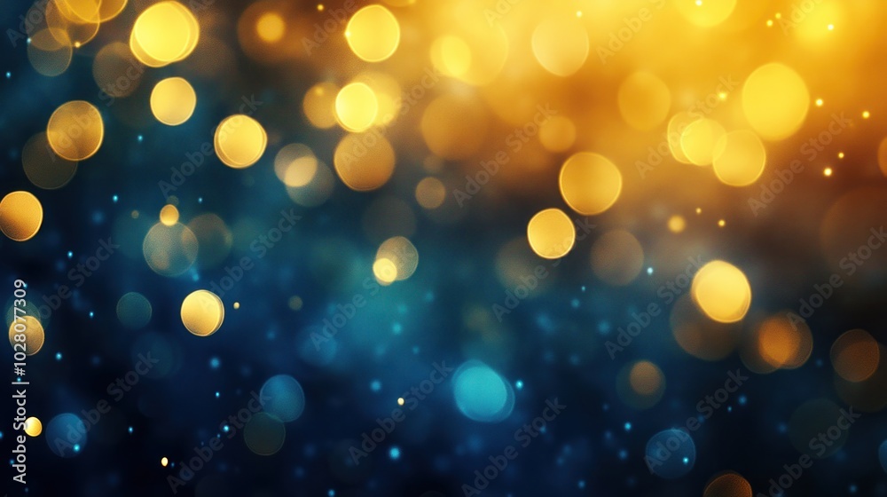 Abstract Blue and Gold Bokeh Background Abstract Blue and Gold Bokeh Background