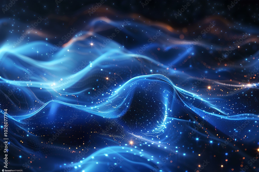 A close up of a blue wave on a black background A close up of a blue wave on a black background