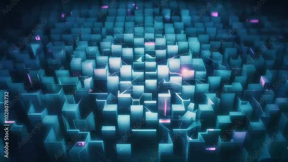 Abstract blue technology digital grid background image Abstract blue technology digital grid background image