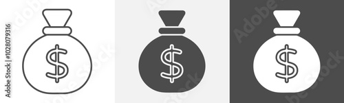 money bag icon Flat logo vector