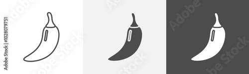 jalapeno icon Flat logo vector