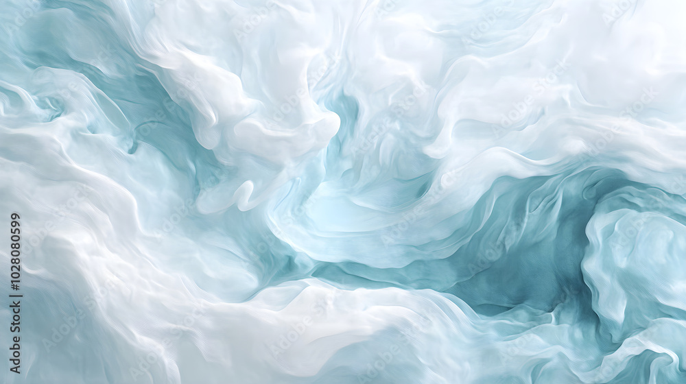 Obraz premium Tranquil Ocean Waves: A Graphic Oil-Painting Depiction of Serene Seawater