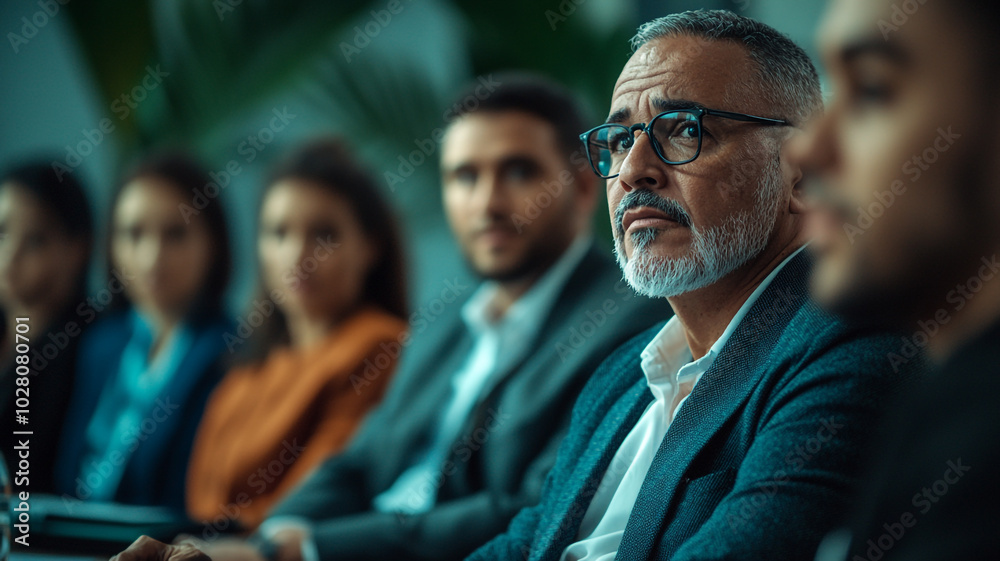 A business meeting in a modern conference room with diverse professionals in discussion A business meeting in a modern conference room with diverse professionals in discussion