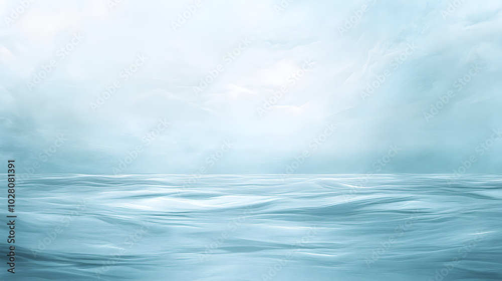 Tranquil Ocean Waves: A Graphic Oil-Painting Depiction of Serene Seawater Tranquil Ocean Waves: A Graphic Oil-Painting Depiction of Serene Seawater