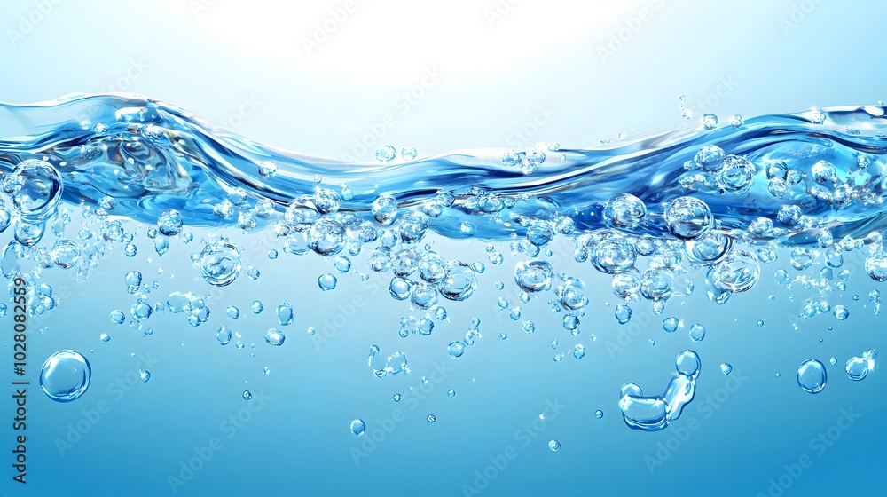 Blue Water with Bubbles Rising to the Surface Blue Water with Bubbles Rising to the Surface