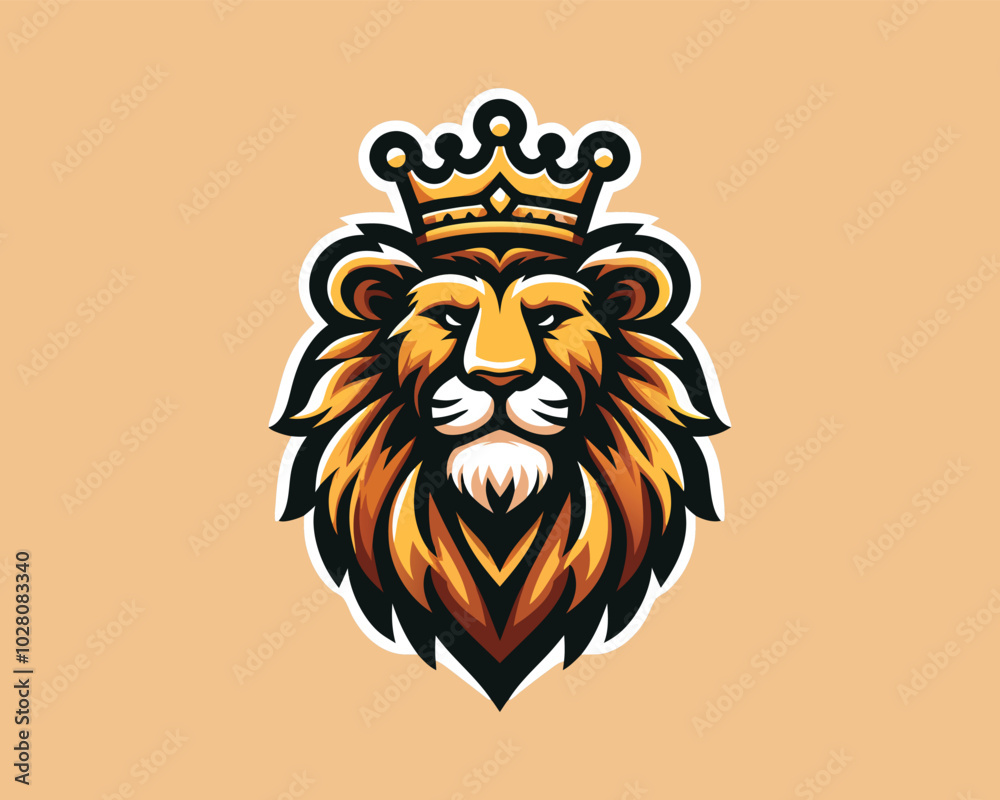 King Lion Head Logo Icon Vector illustration King Lion Head Logo Icon Vector illustration