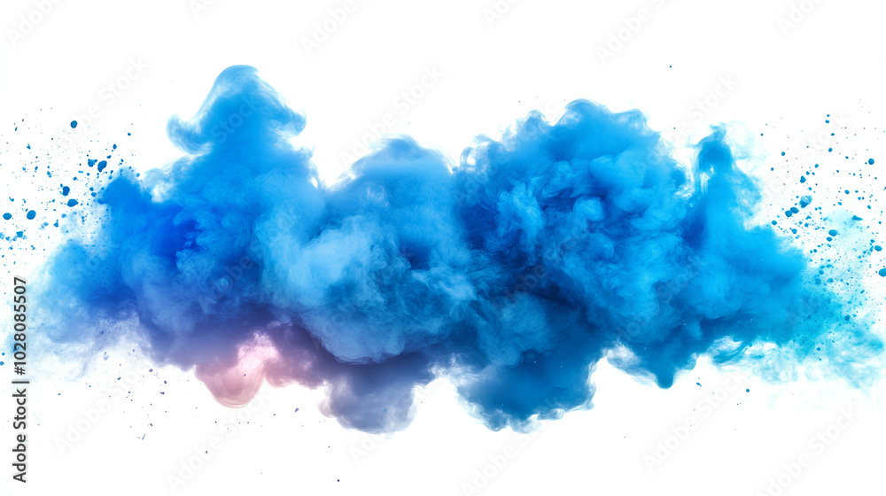 blue smoke explosion border isolated on white background blue smoke explosion border isolated on white background
