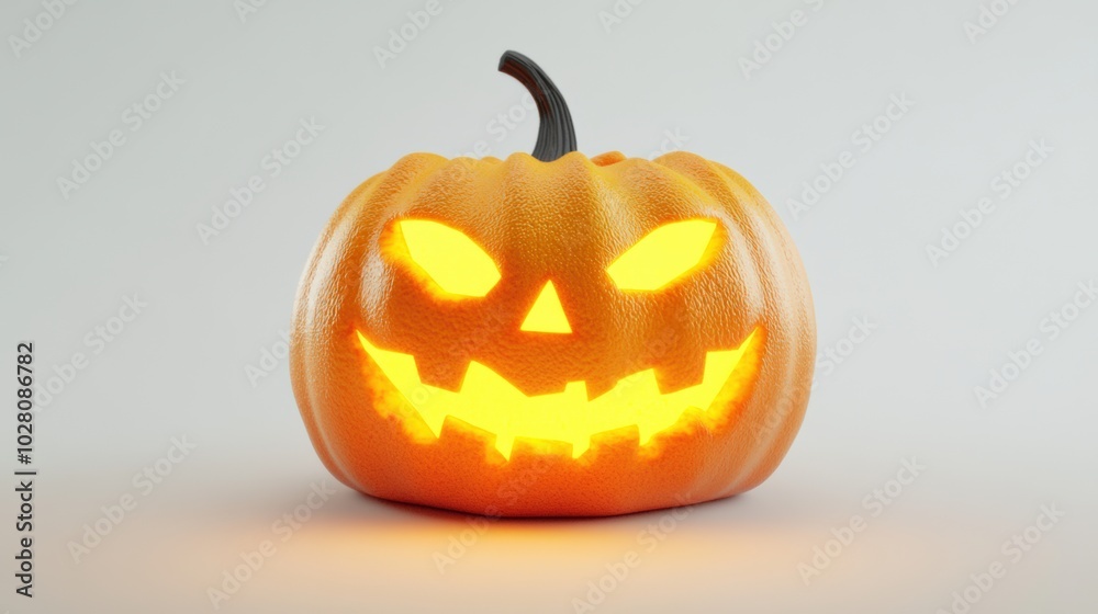 3d icon of halloween pumpkin, rendered, soft and cute, bright orange and yellow lights in eyes in simple style, white background.
3d icon of halloween pumpkin, rendered, soft and cute, bright orange and yellow lights in eyes in simple style, white background.