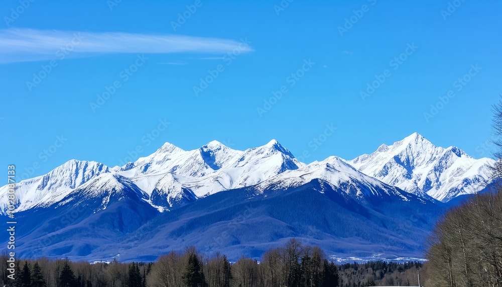 Snow-Capped Mountains and Blue Sky Snow-Capped Mountains and Blue Sky