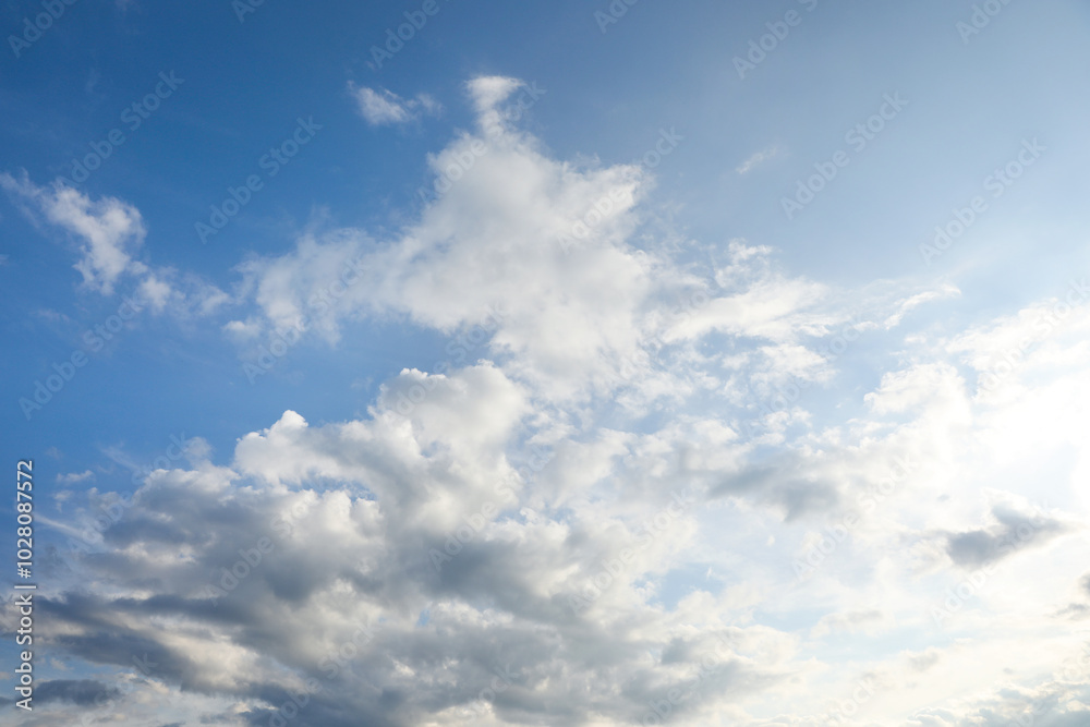 Beautiful view of blue sky with fluffy clouds Beautiful view of blue sky with fluffy clouds