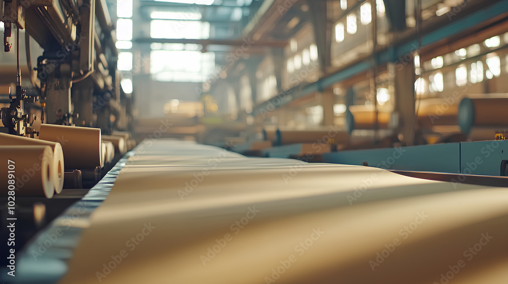 Paper production line in a modern factory Paper production line in a modern factory